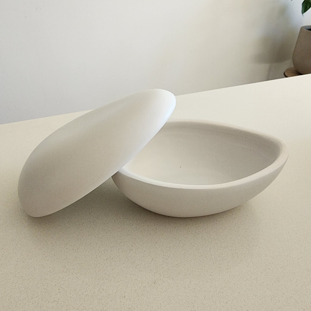 West Elm White Ceramic Decorative Box - Picture 7 of 9